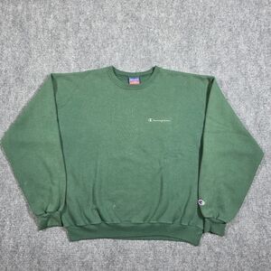 Champion Forest Green Crewneck Sweatshirt Large Vintage Style